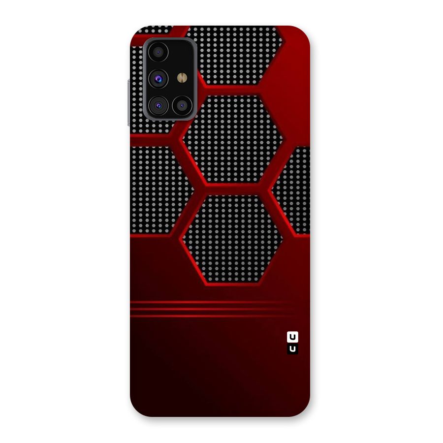 Red Black Hexagons Back Case for Galaxy M31s