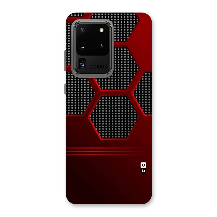 Red Black Hexagons Back Case for Galaxy S20 Ultra