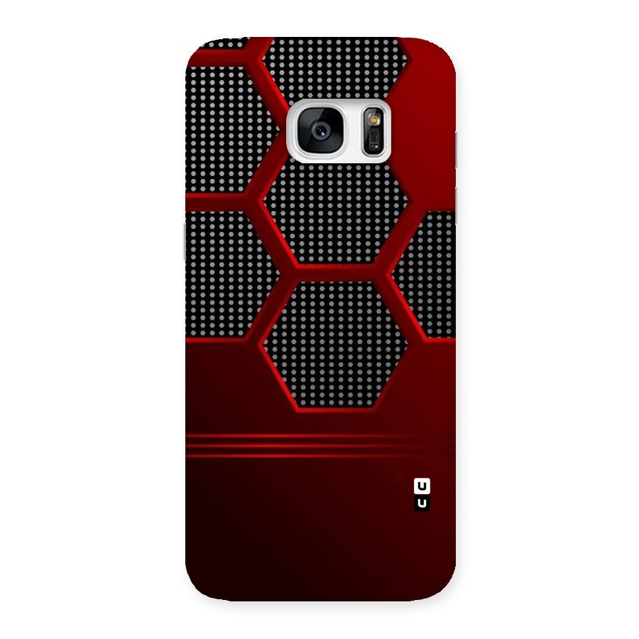 Red Black Hexagons Back Case for Galaxy S7 Edge