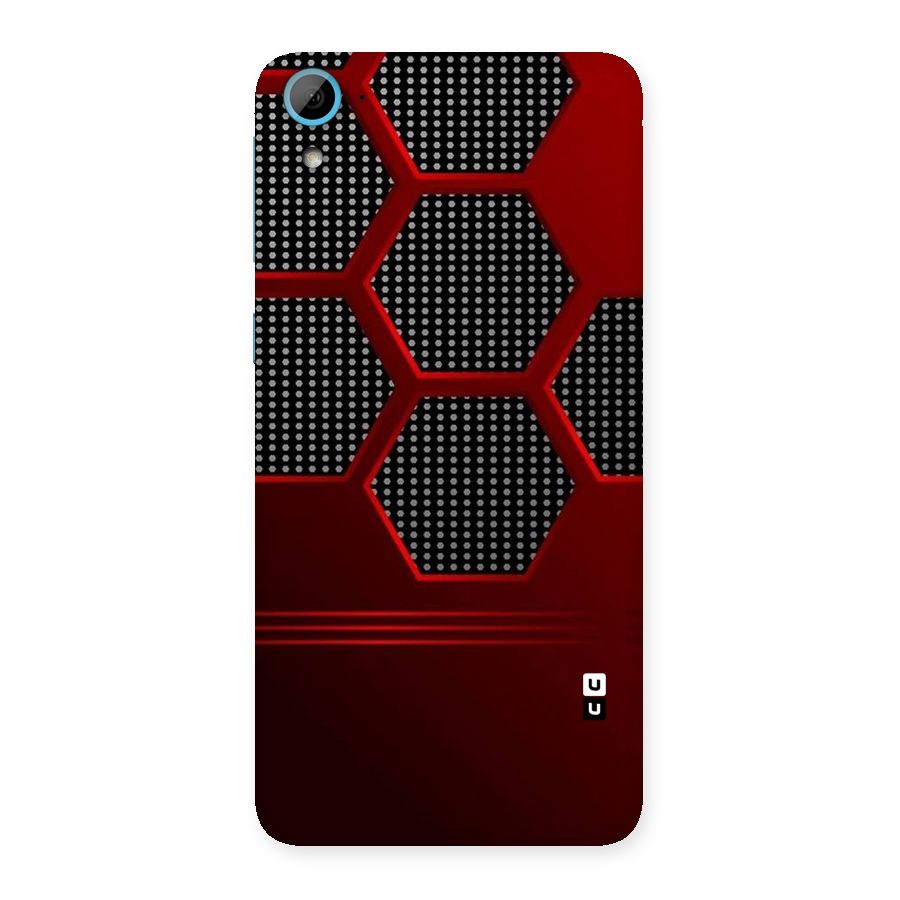 Red Black Hexagons Back Case for HTC Desire 826