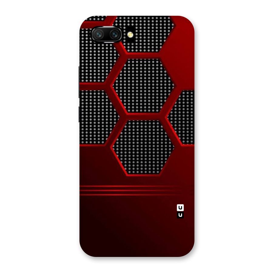 Red Black Hexagons Back Case for Honor 10
