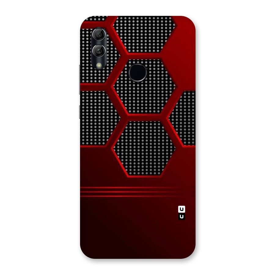 Red Black Hexagons Back Case for Honor 10 Lite