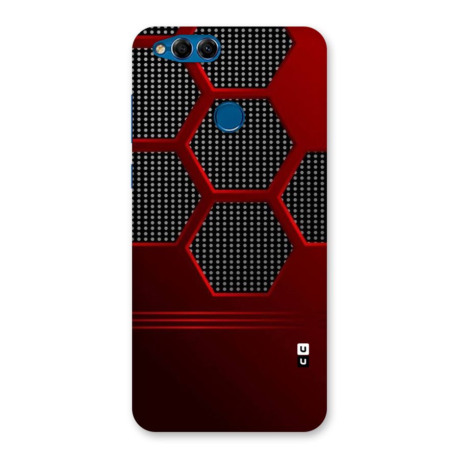 Red Black Hexagons Back Case for Honor 7X