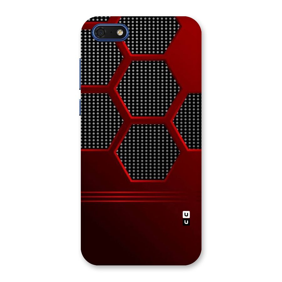 Red Black Hexagons Back Case for Honor 7s