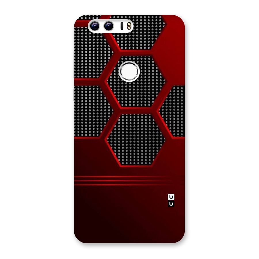 Red Black Hexagons Back Case for Honor 8