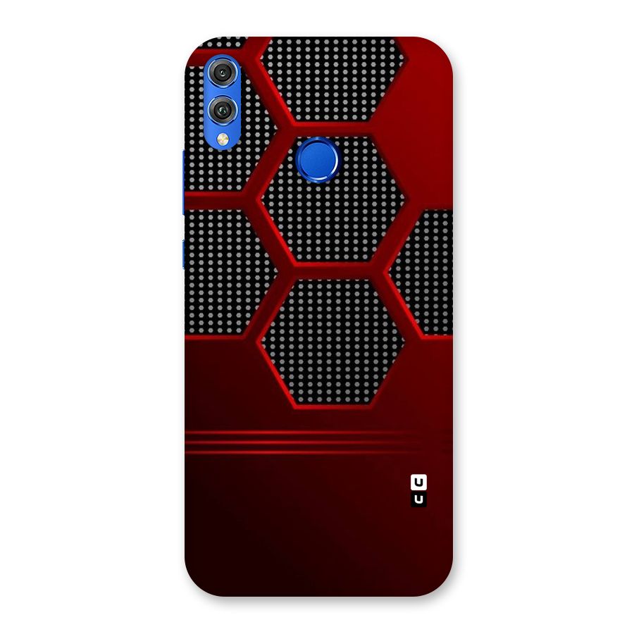 Red Black Hexagons Back Case for Honor 8X