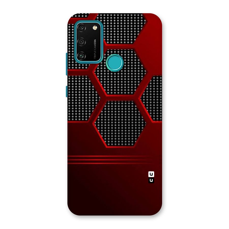 Red Black Hexagons Back Case for Honor 9A