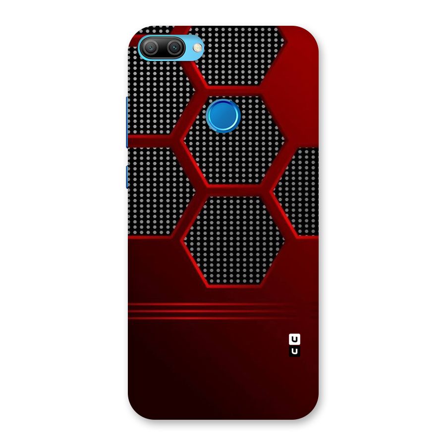Red Black Hexagons Back Case for Honor 9N