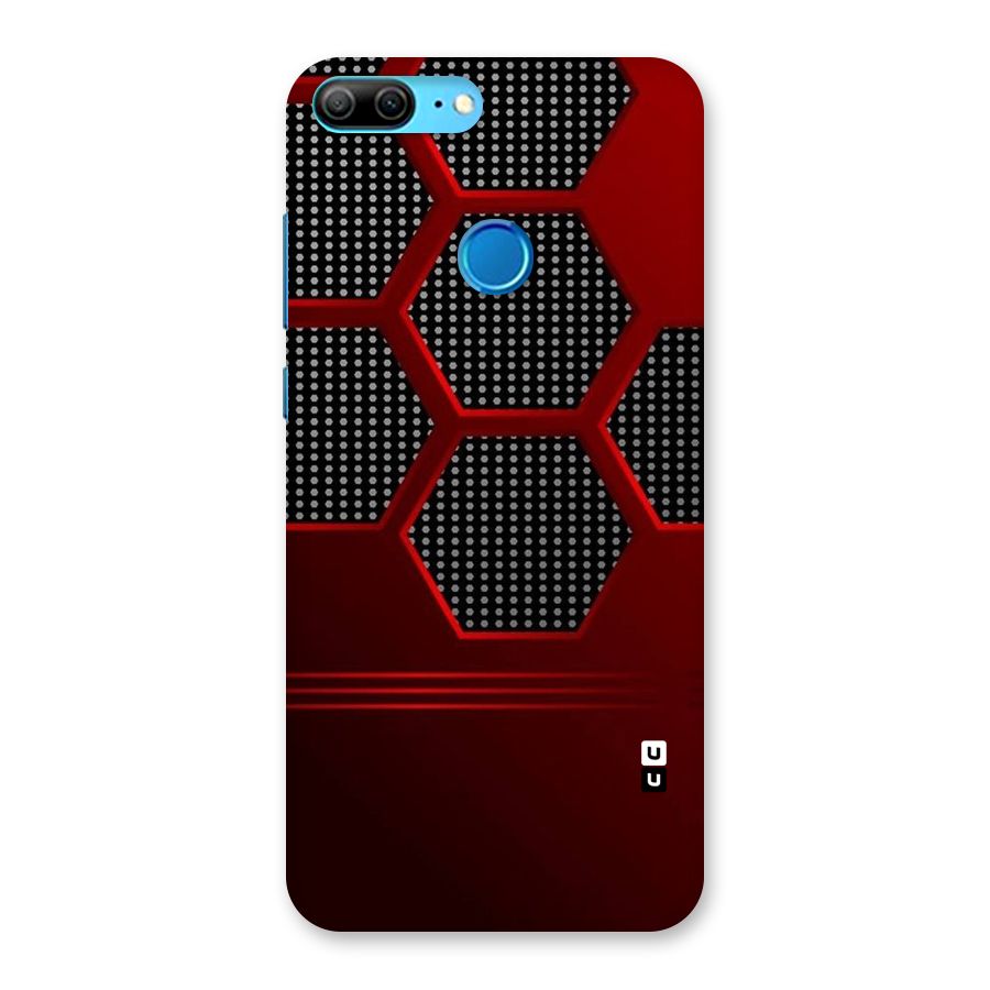 Red Black Hexagons Back Case for Honor 9 Lite