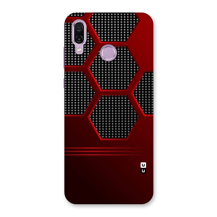 Red Black Hexagons Back Case for Honor Play