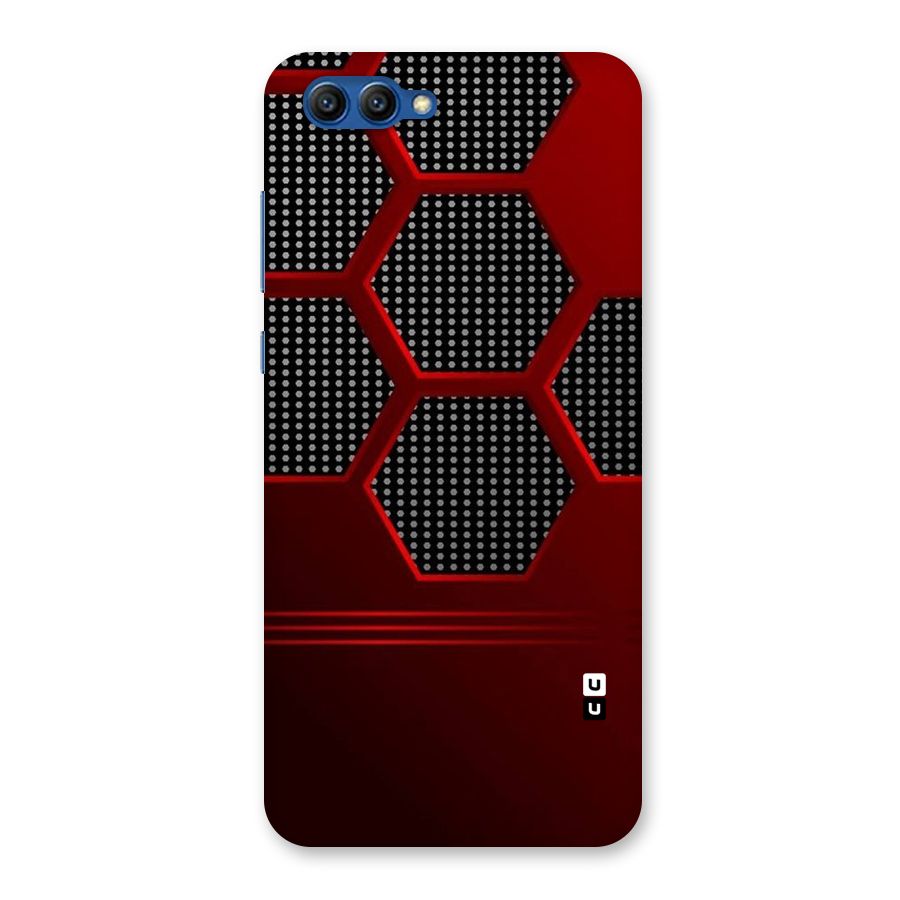 Red Black Hexagons Back Case for Honor View 10