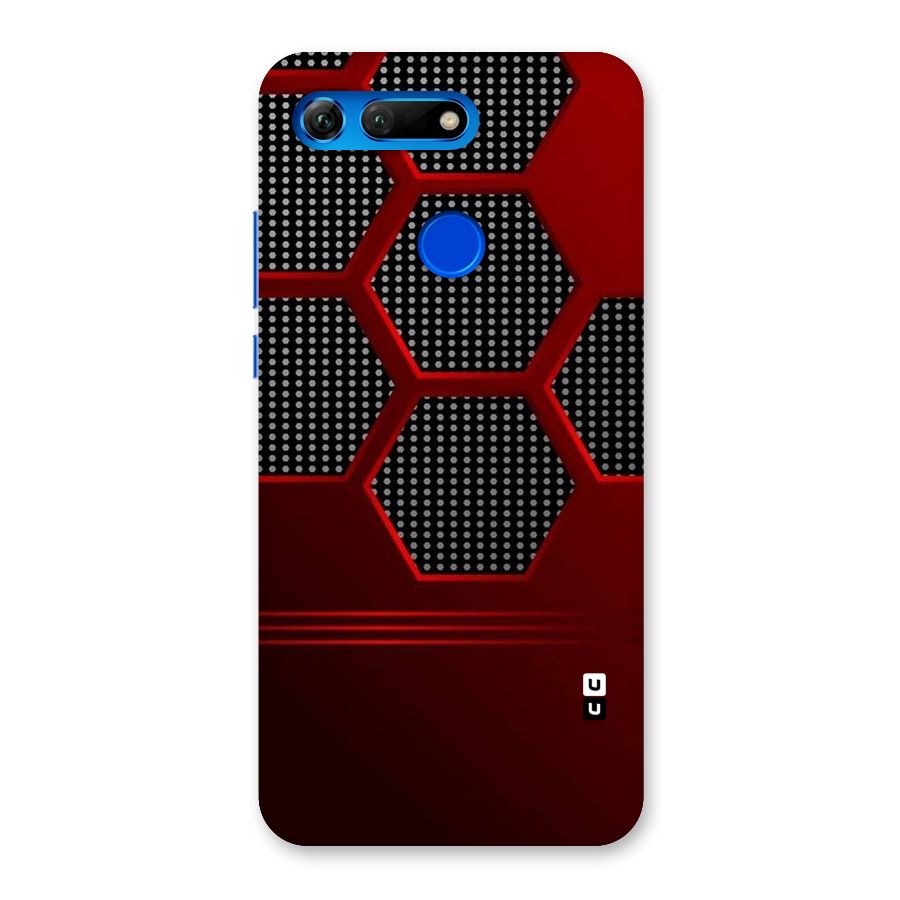 Red Black Hexagons Back Case for Honor View 20