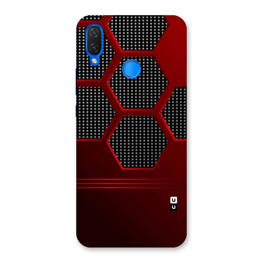 Red Black Hexagons Back Case for Huawei P Smart+