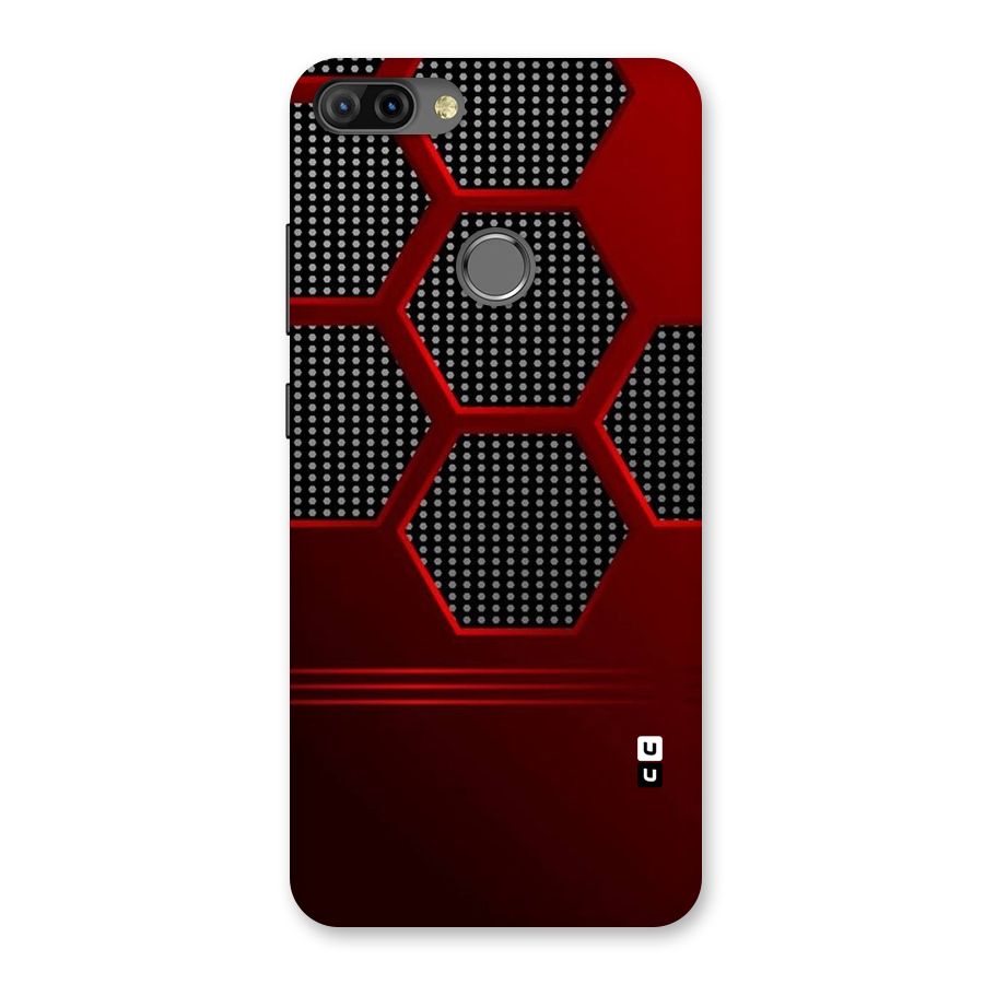 Red Black Hexagons Back Case for Infinix Hot 6 Pro
