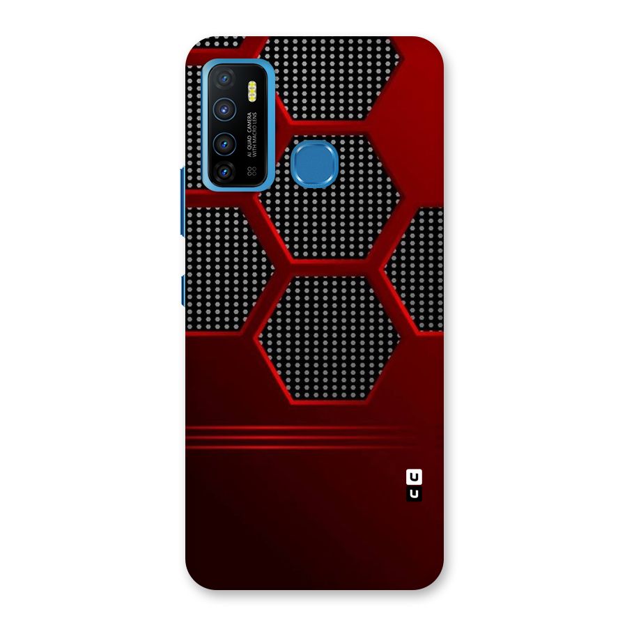 Red Black Hexagons Back Case for Infinix Hot 9