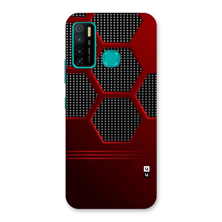 Red Black Hexagons Back Case for Infinix Hot 9 Pro
