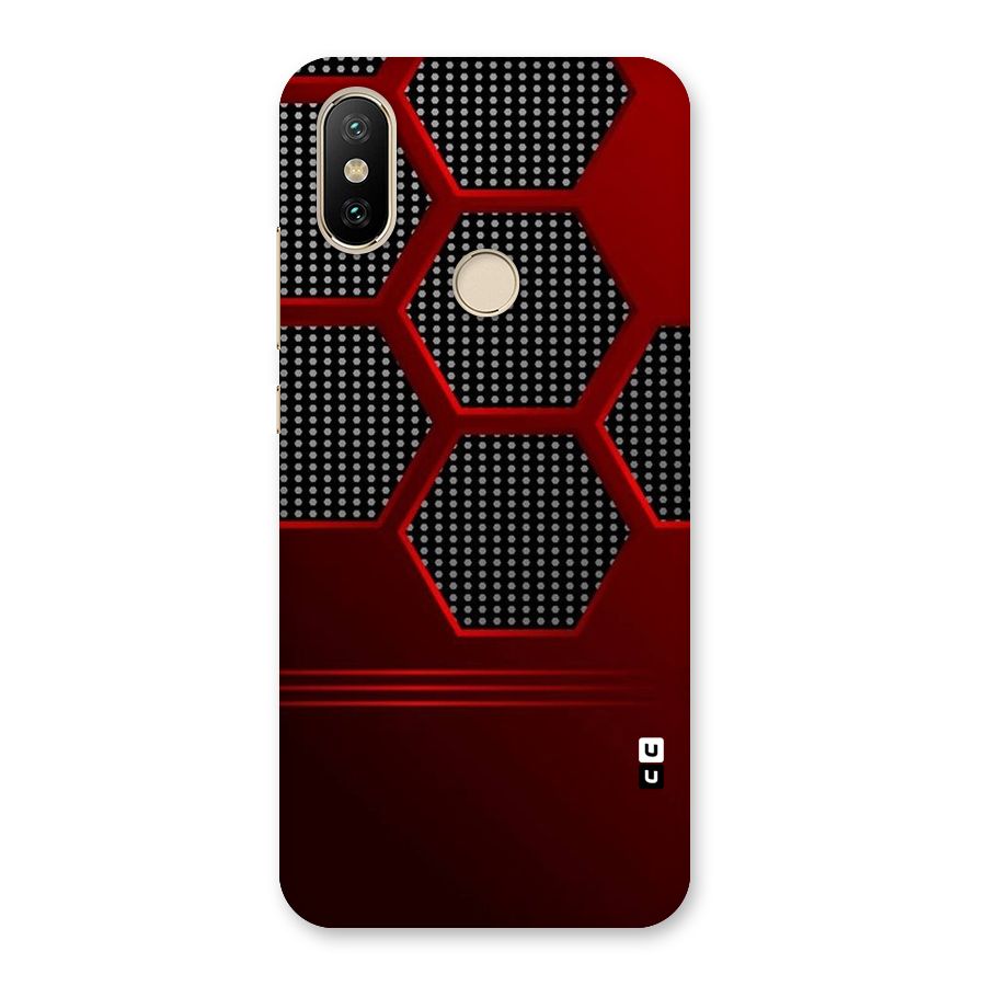 Red Black Hexagons Back Case for Mi A2
