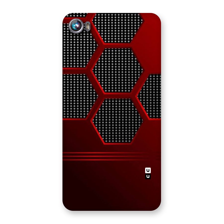 Red Black Hexagons Back Case for Micromax Canvas Fire 4 A107