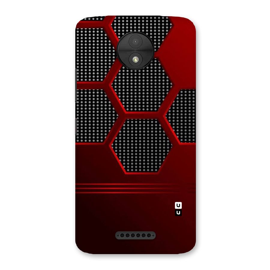 Red Black Hexagons Back Case for Moto C