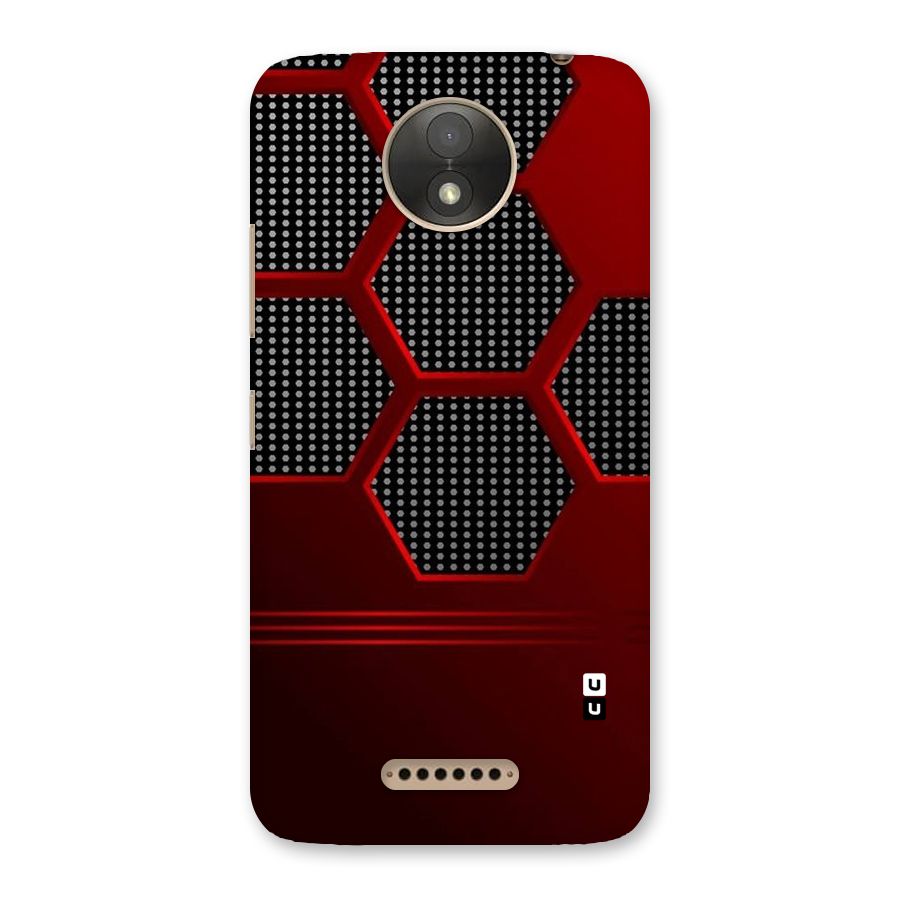 Red Black Hexagons Back Case for Moto C Plus
