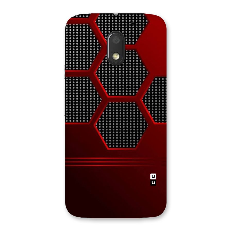 Red Black Hexagons Back Case for Moto E3 Power