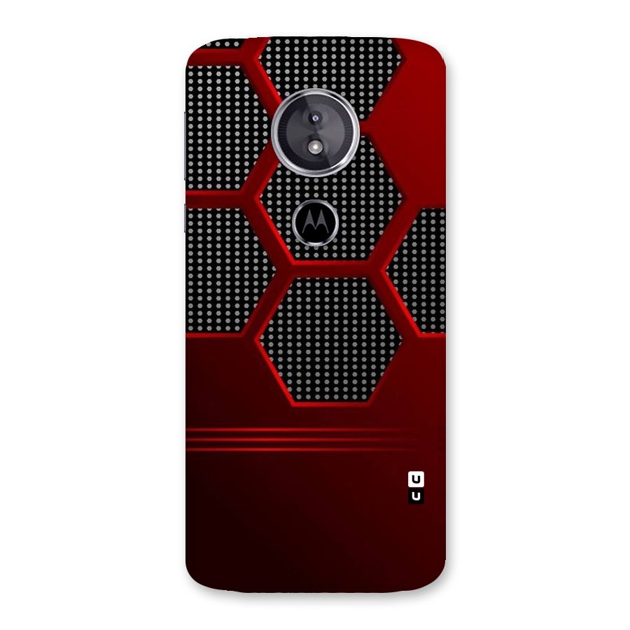 Red Black Hexagons Back Case for Moto E5