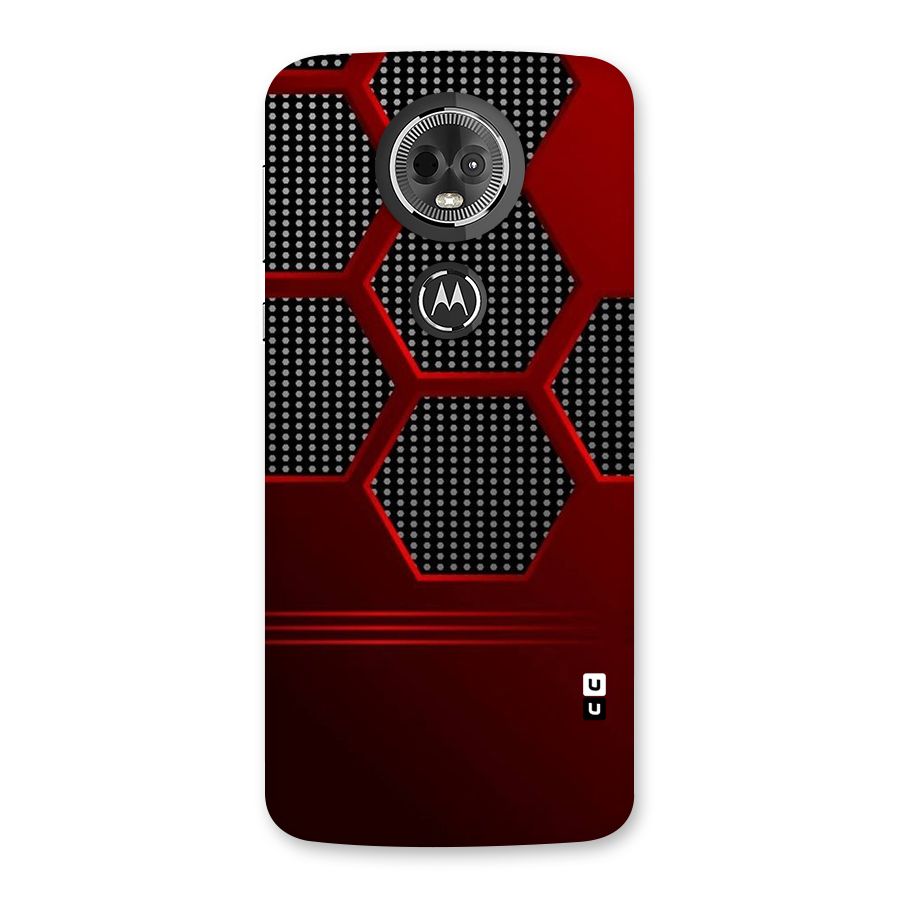 Red Black Hexagons Back Case for Moto E5 Plus