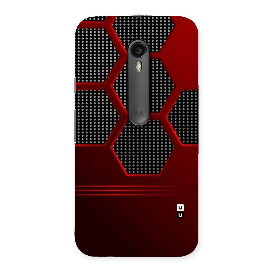 Red Black Hexagons Back Case for Moto G3