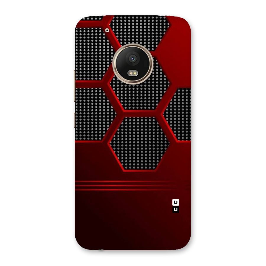 Red Black Hexagons Back Case for Moto G5 Plus