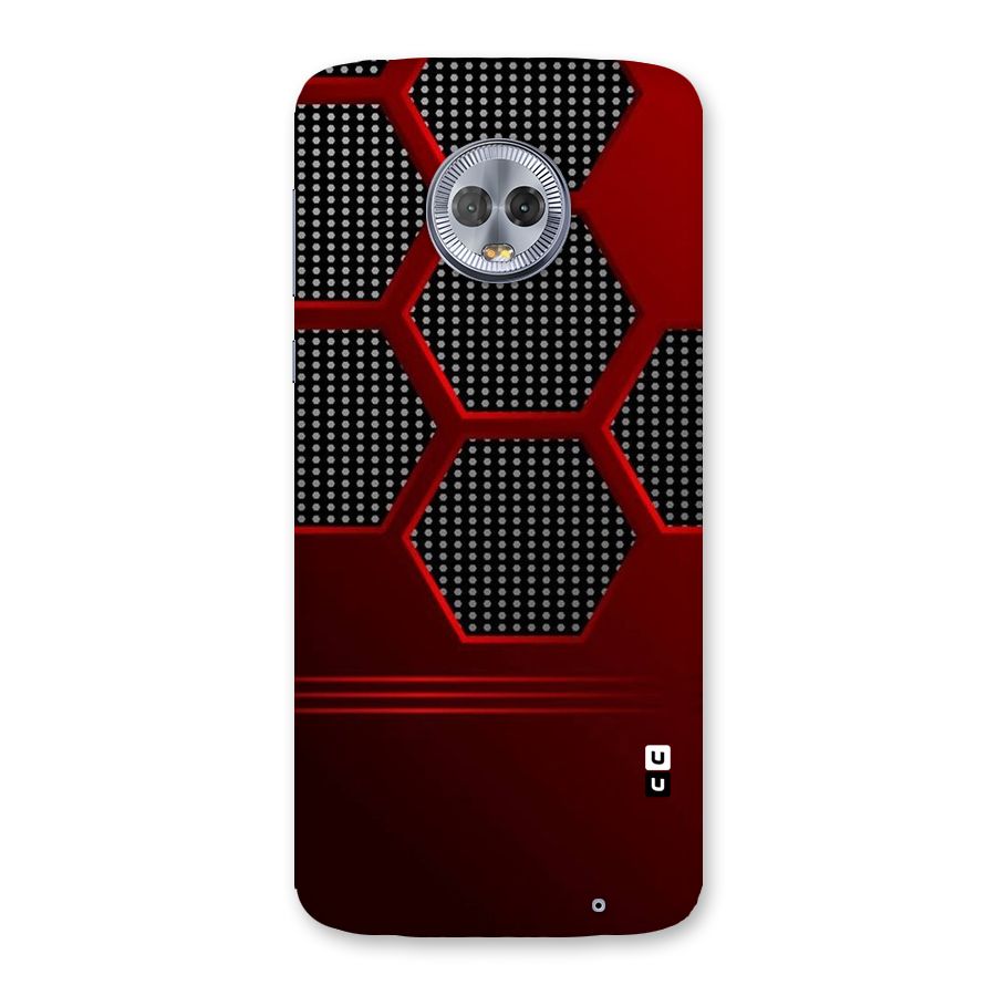 Red Black Hexagons Back Case for Moto G6 Plus