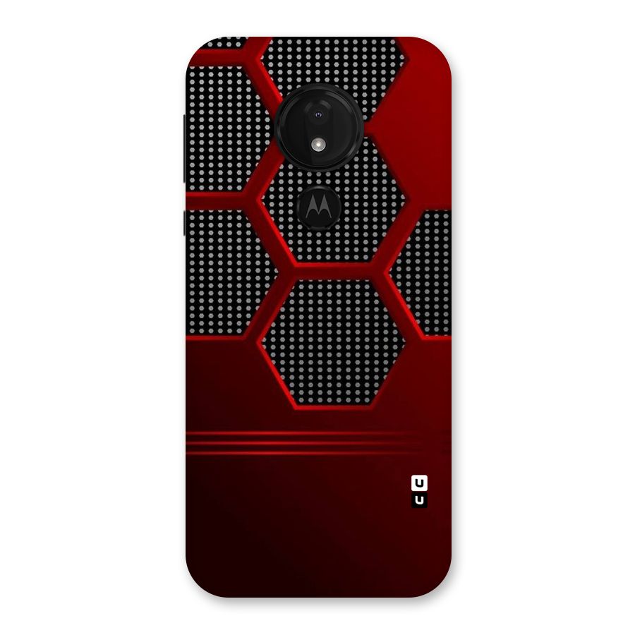 Red Black Hexagons Back Case for Moto G7 Power
