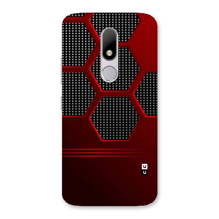Red Black Hexagons Back Case for Moto M