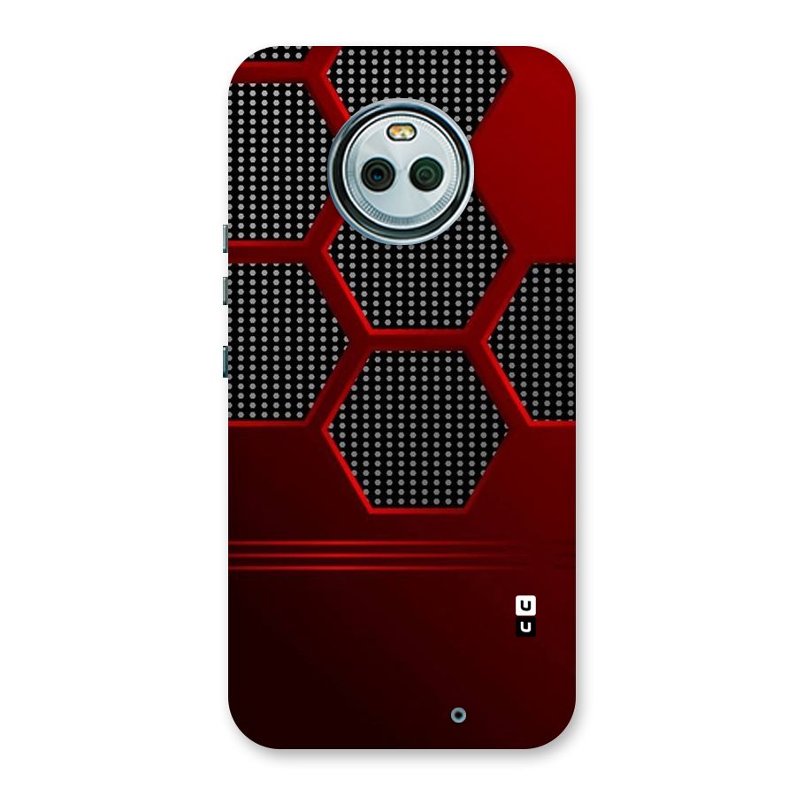 Red Black Hexagons Back Case for Moto X4