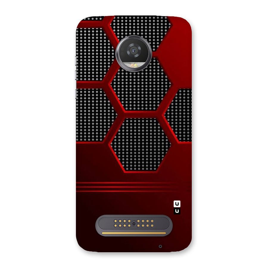 Red Black Hexagons Back Case for Moto Z2 Play