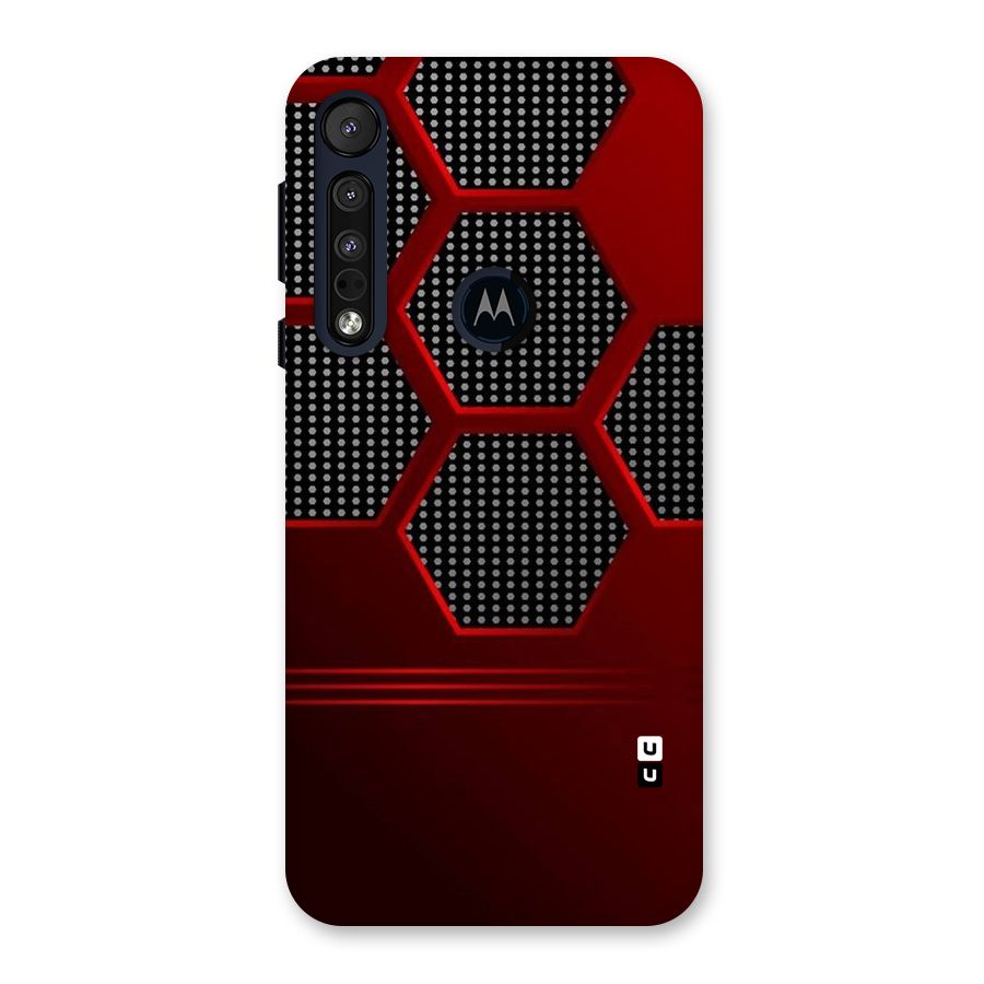 Red Black Hexagons Back Case for Motorola One Macro