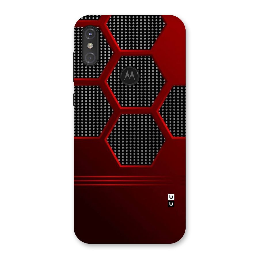 Red Black Hexagons Back Case for Motorola One Power
