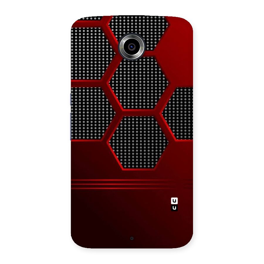 Red Black Hexagons Back Case for Nexsus 6