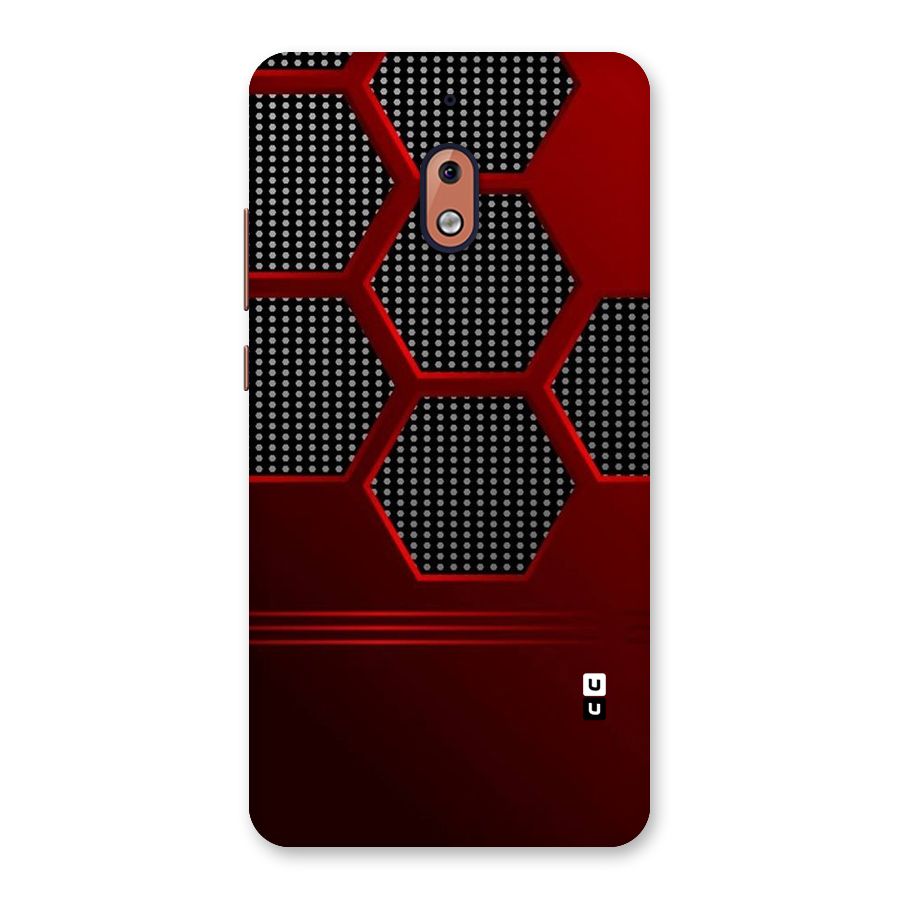 Red Black Hexagons Back Case for Nokia 2.1