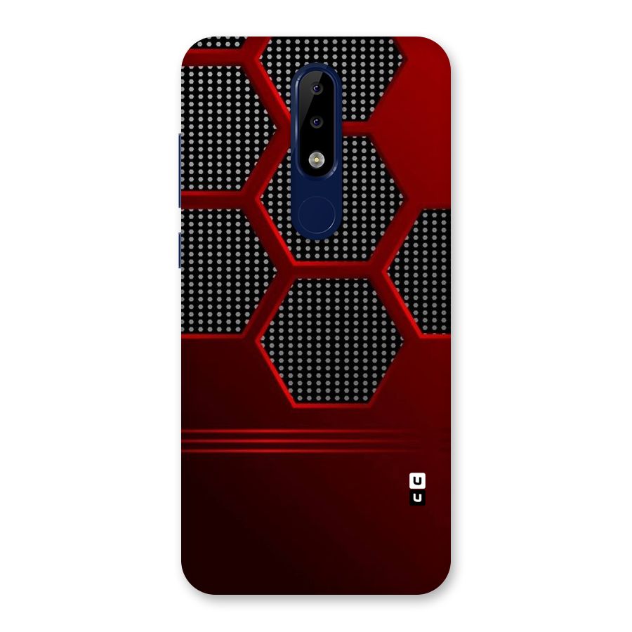 Red Black Hexagons Back Case for Nokia 5.1 Plus
