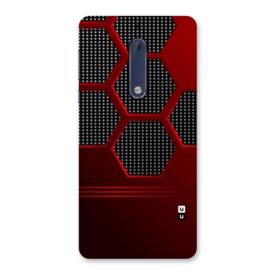 Red Black Hexagons Back Case for Nokia 5