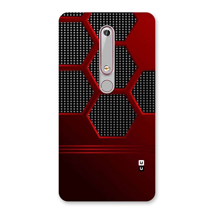 Red Black Hexagons Back Case for Nokia 6.1