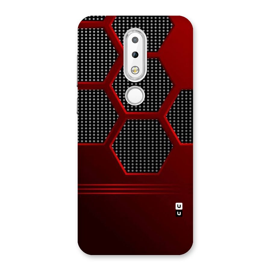Red Black Hexagons Back Case for Nokia 6.1 Plus