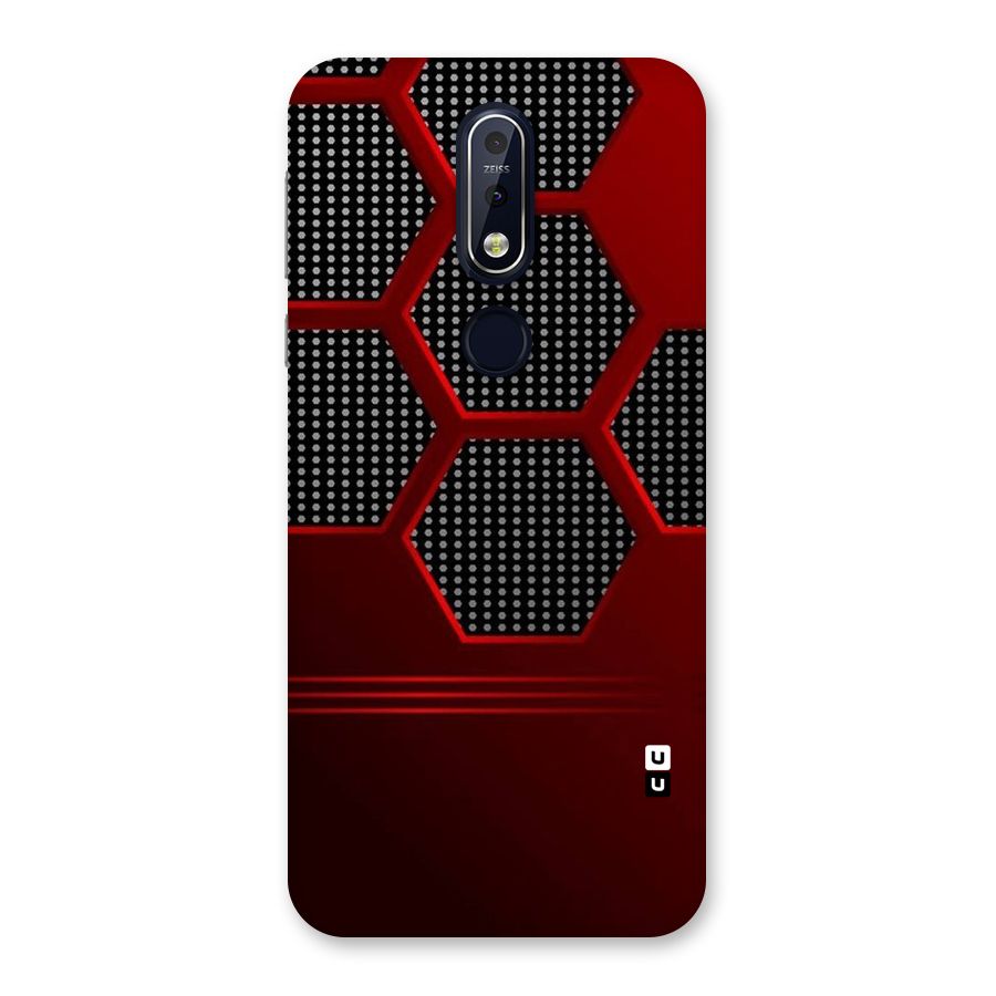 Red Black Hexagons Back Case for Nokia 7.1