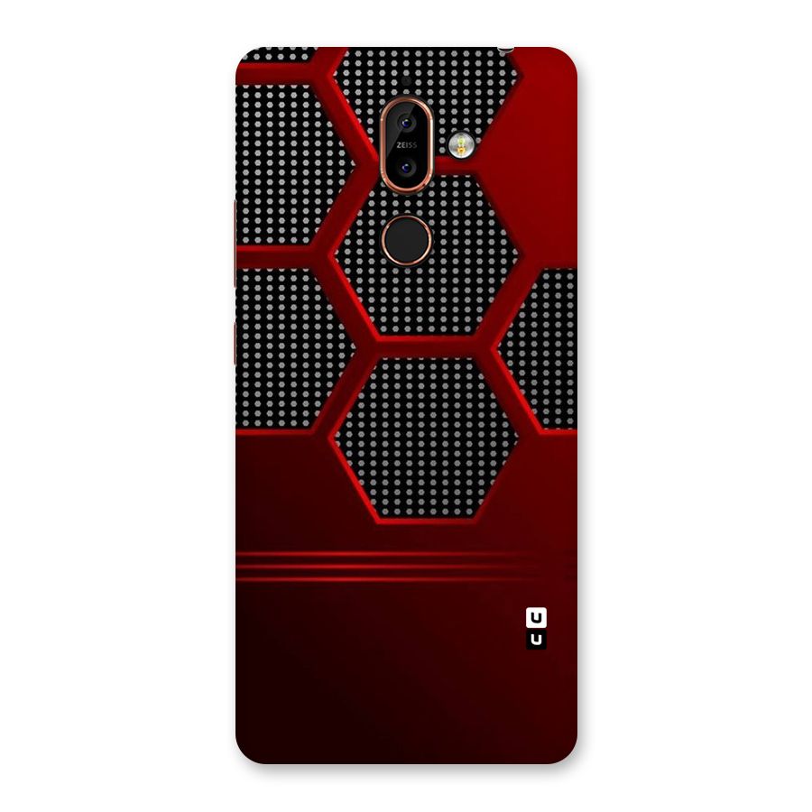 Red Black Hexagons Back Case for Nokia 7 Plus