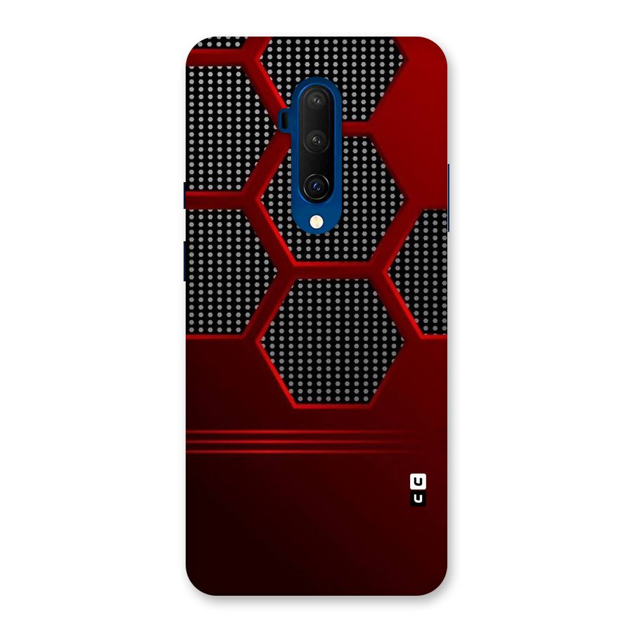 Red Black Hexagons Back Case for OnePlus 7T Pro