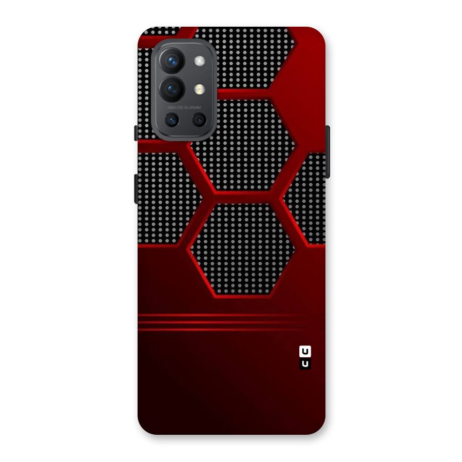 Red Black Hexagons Back Case for OnePlus 9R