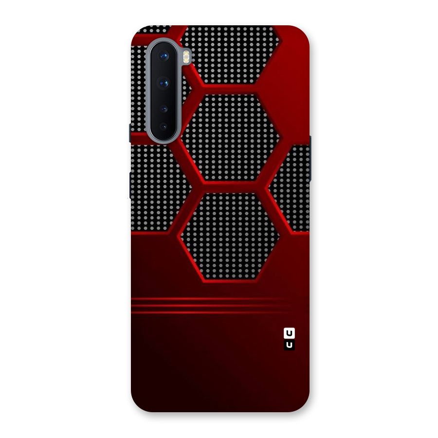 Red Black Hexagons Back Case for OnePlus Nord