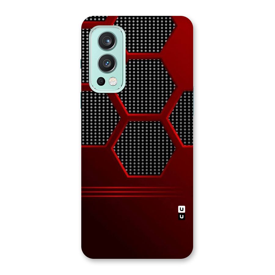 Red Black Hexagons Back Case for OnePlus Nord 2 5G