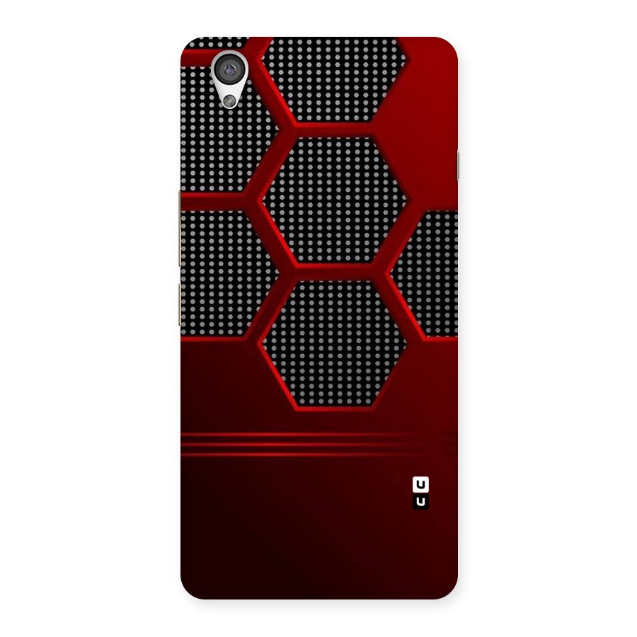 Red Black Hexagons Back Case for OnePlus X