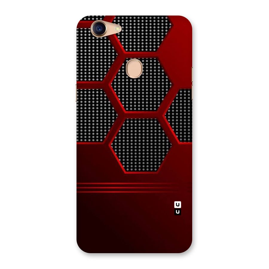 Red Black Hexagons Back Case for Oppo F5 Youth